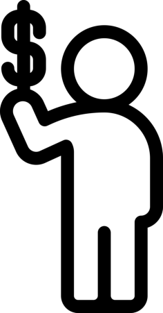 Man Holding Dollar Editable Svg Line Art, Free Vectors File